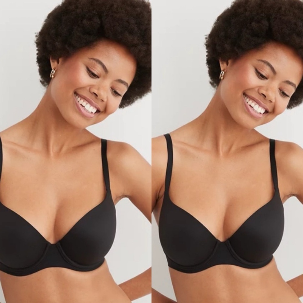 Aerie Sunnie Demi Push‎ Up Bras in Black Size 36A Set of Two